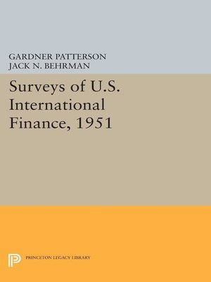 cover image of Surveys of U.S. International Finance, 1951